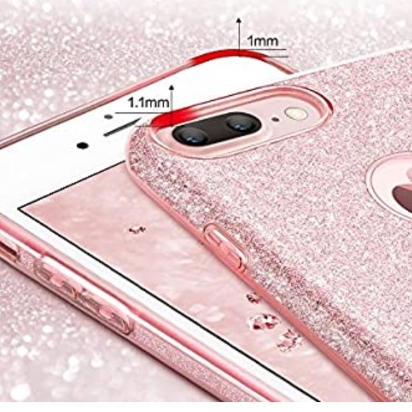 iPhone 7Plus Luxury Rose Gold Glitter Sparkle Case - Picture 2 of 7